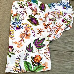 H&M Flounce Sleeve Printed Blouse